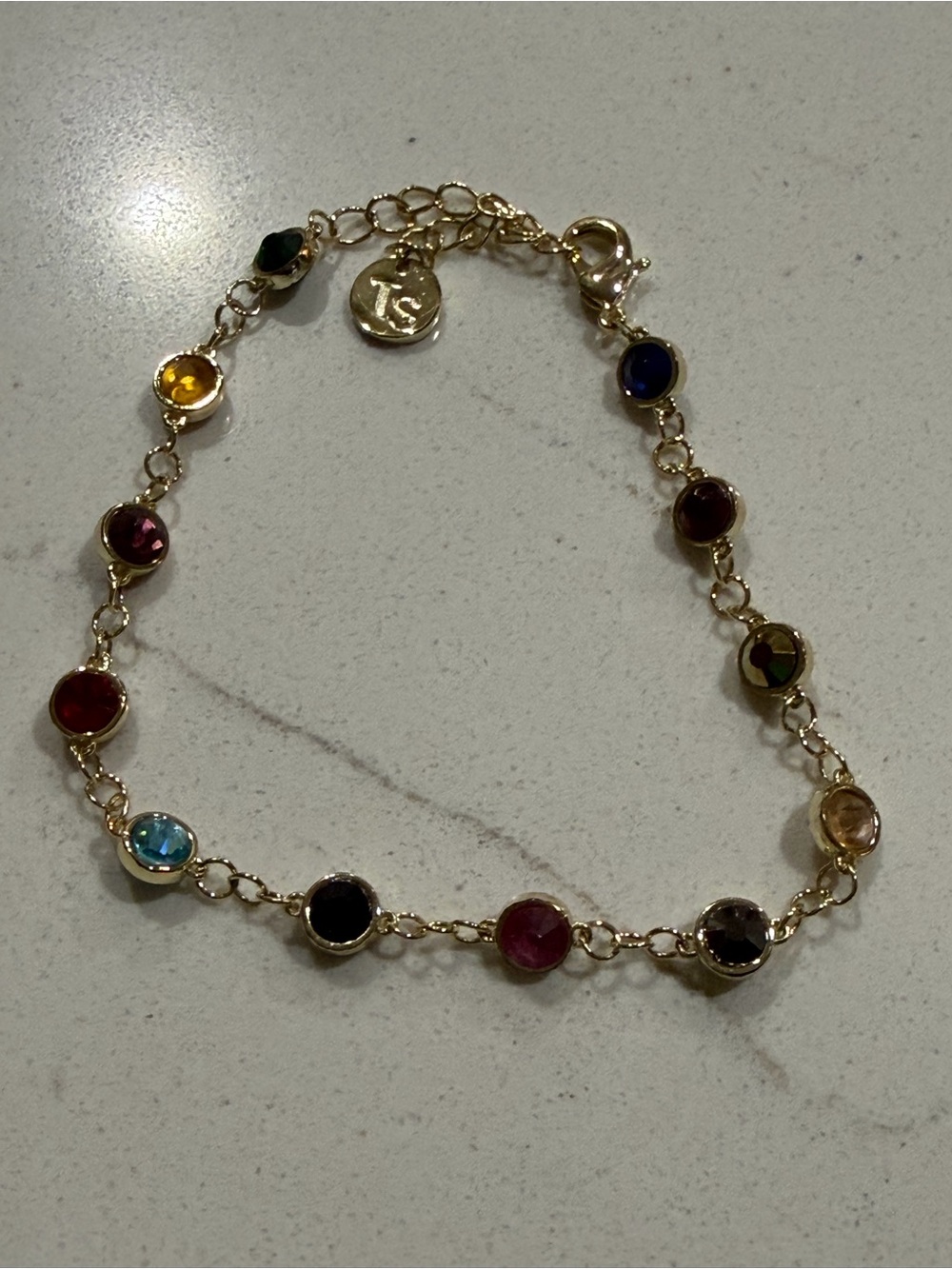 Taylor Swift ERAS Tour Gold Multi-Color Gemstone Bracelet